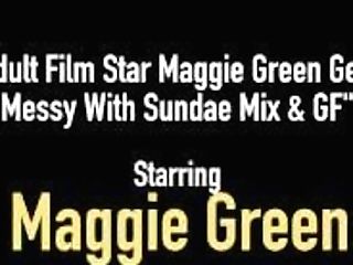 Adult Film Starlet Maggie Green Gets Messy With Sundae Mix & Gf